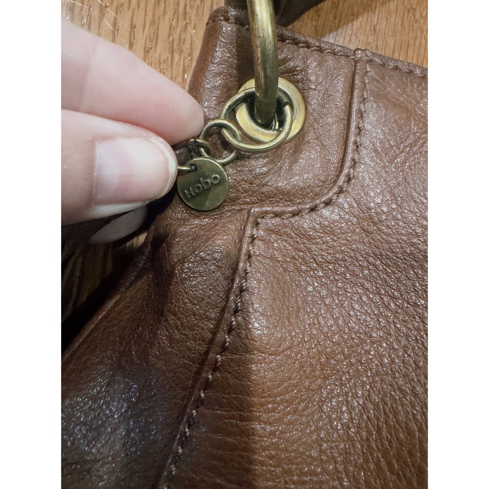 Hobo Brown Pebbled Leather Tassel Boho Shoulder Bag Handbag Brown Festival - Picture 3 of 9